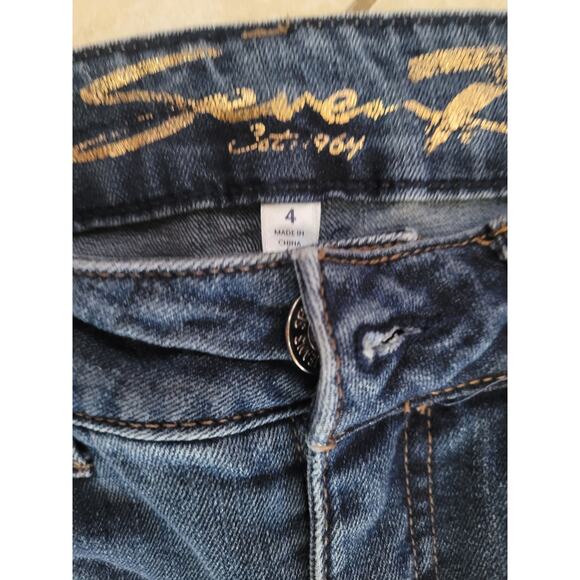 Seven7 Y2K Ankle Freyed Jeans Women Sz 4 - Picture 4 of 5